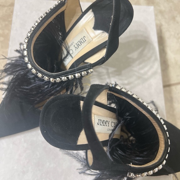 Jimmy choo Black / Silver shade ostrich feather crystal pump. Size 37 - Picture 4 of 6